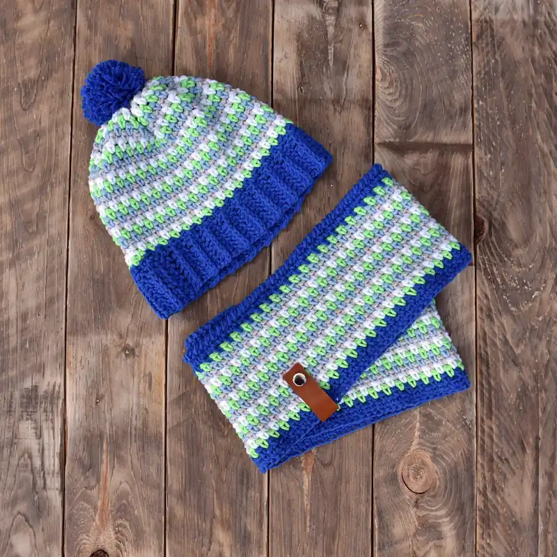 Rechtstreeks Van De Fabrikant Haakpakket: Muts en colsjaal Siebe