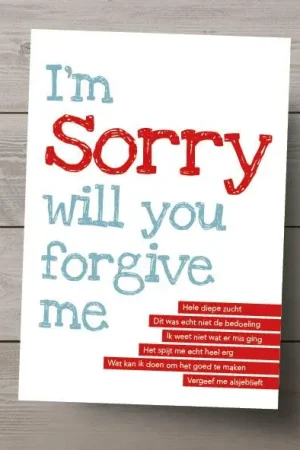 Ansichtkaart: I'm sorry will you forgive me Hoge Kwaliteit