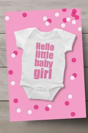 Ansichtkaart: Hello Little Baby Girl Laatste Versie