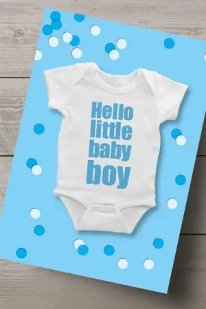 Ansichtkaart: Hello Little Baby Boy Premium