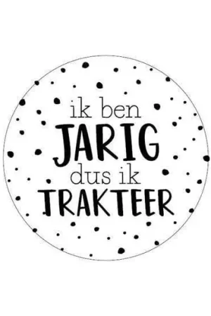 Stickers - Ik ben jarig dus ik trakteer (12 stuks) Koopje