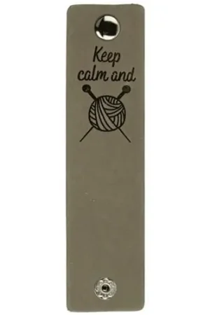 Durable - Leren Label Keep Calm and Knitt met drukknoop (2 stuks) Goedkoop