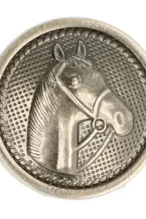 Aanbieding Knoop - Horse old silver - 17mm