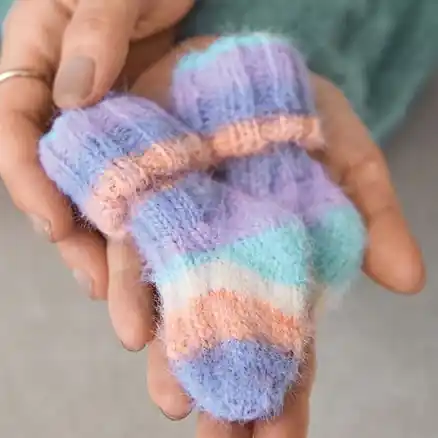 Koopje Gestreepte babysokjes breien 2 paar - Lana Grossa breipakket