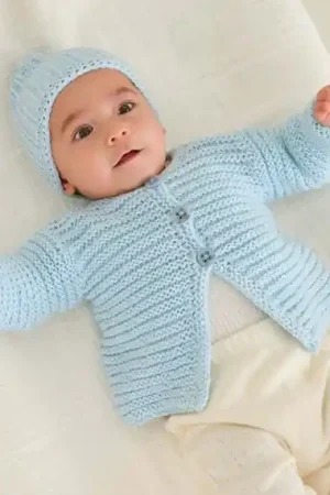 Exclusieve Aanbieding Baby vestje met mutsje breien - Lana Grossa breipakket