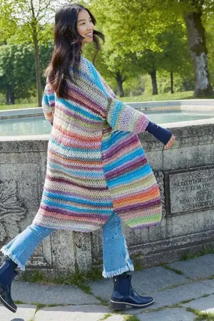 Premium Lang gekleurd damesvest breien - Lang Yarns breipakket