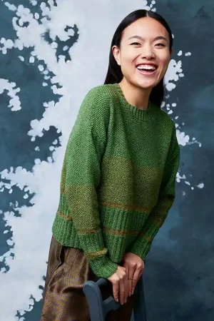 Speciale Aanbieding Damestrui Timea met gerstekorrel breien - Lang Yarns breipakket