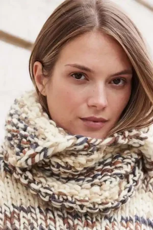 Actieprijs Gerstekorrel colsjaal breien - Lana Grossa breipakket