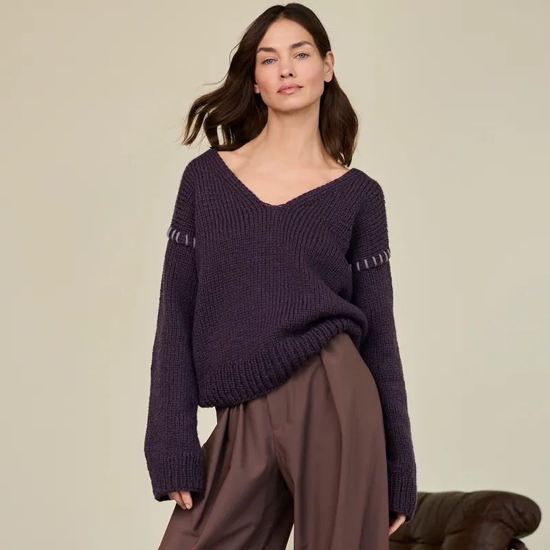 Op = Op Damestrui met V-hals breien - Lana Grossa breipakket