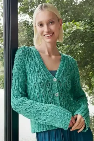 Tijdelijk Beschikbaar Damesvest ajourpatroon breien - Lang Yarns breipakket