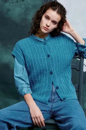 Nu Kopen Mouwloos vest Giulia breien - Lang Yarns breipakket