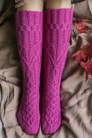 Actieprijs Bloemenpad kniekousen breien - Novita breipakket