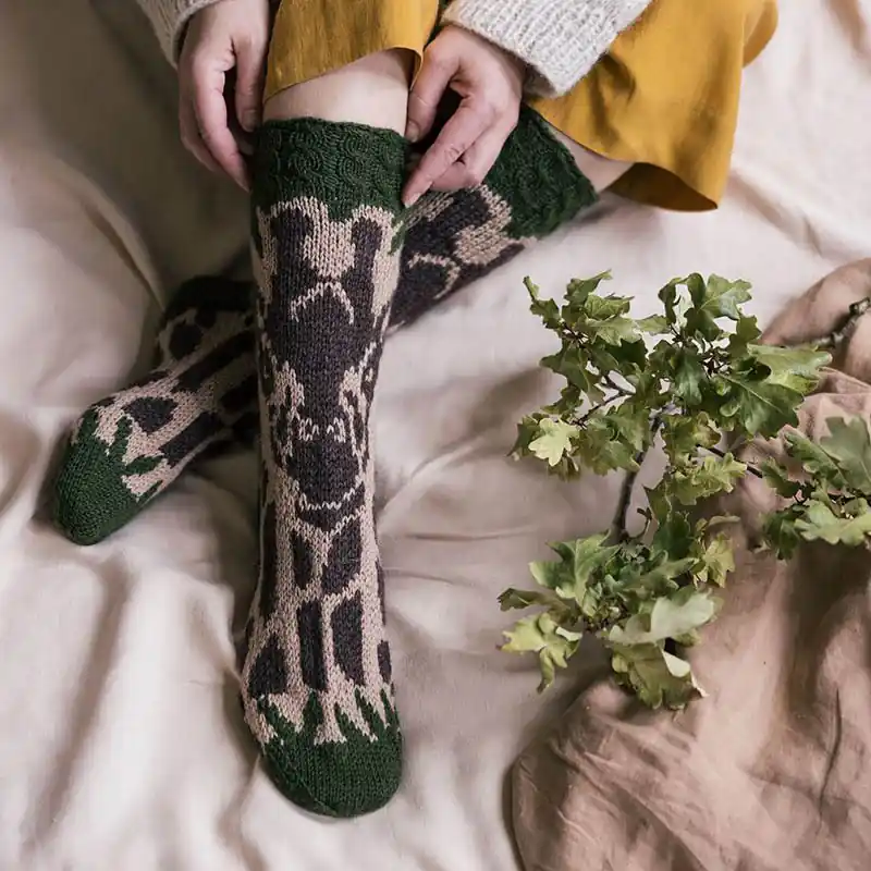 Giraf sokken volwassenen breien - Novita breipakket Alleen Vandaag