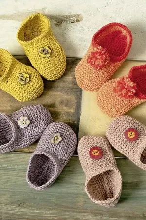 Babyslofjes van katoen breien - Lang Yarns breipakket Premium