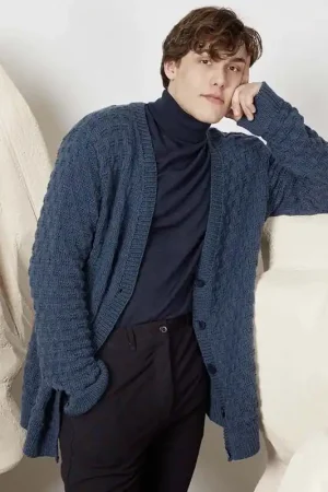 Merino herenvest Jack breien - Lang Yarns breipakket Koopje