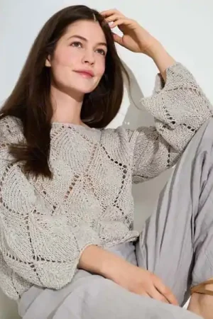 Damestrui met wieberpatroon breien - Lana Grossa breipakket Dagaanbieding