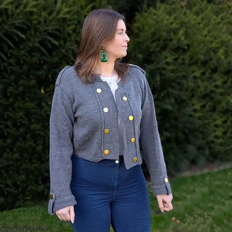 Dames jasje marine stijl breien - Hobby Gigant breipakket Beste Prijs