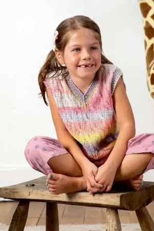 Aanbieding Kinderspencer met kabels breien - Lang Yarns breipakket