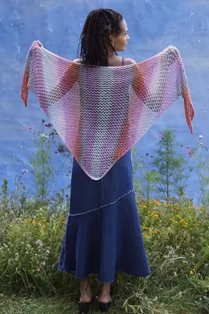 Zijden driehoek sjaal breien - Lang Yarns Silk Color breipakket Exclusieve Aanbieding