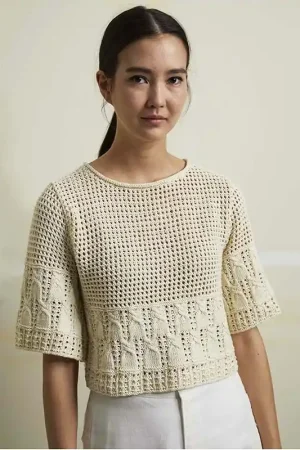 Luchtige zomertop breien - Lang Yarns Baby Cotton breipakket Weekendaanbieding