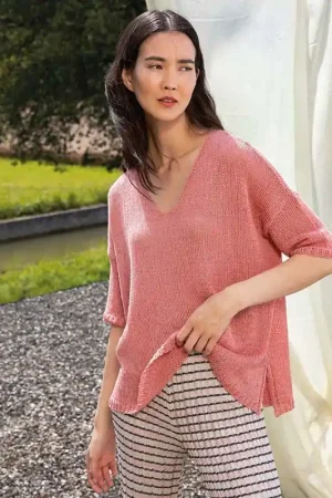 Linnen zomertop breien - Lang Yarns Crealino breipakket Aanbieding