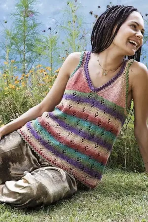 Zijden damestop breien - Lang Yarns Silk Color breipakket Koopje