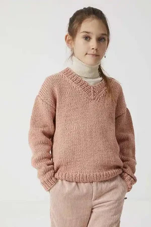 Kindertrui met V-hals breien - Lang Yarns Atlantis breipakket Express Levering