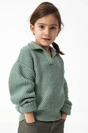 Bestseller Kindertrui polo model breien - Lang Yarns Atlantis breipakket
