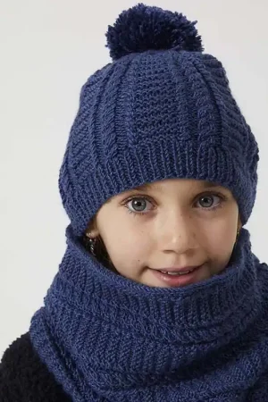 Aanbieding Kindermuts met kabelpatroon breien - Lang Yarns Atlantis breipakket