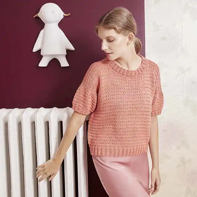 Zomer dames top breien - Lang Yarns breipakket Flitsaanbieding