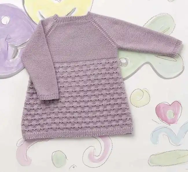 Baby jurkje breien fantasiesteek - Breipakket met gratis breipatroon Direct Verzonden