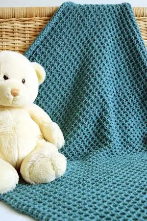 Fabrieksprijs Babydekentje in wafelsteek breien - breipakket