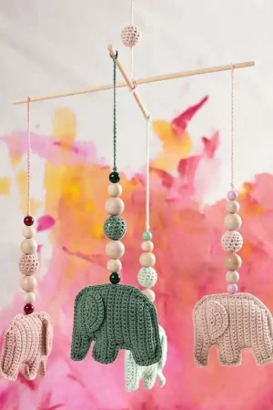 Babymobiel met olifantjes haken - Lang Yarns Baby Cotton haakpakket Bestel Nu