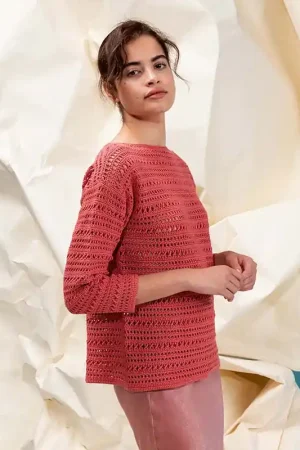 Snelle Levering Zomertrui haken - Lang Yarns Baby Cotton haakpakket