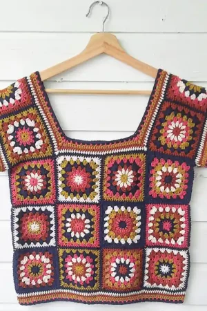 Zomertop met granny squares haken - Hobby Gigant haakpatroon Lage Kosten