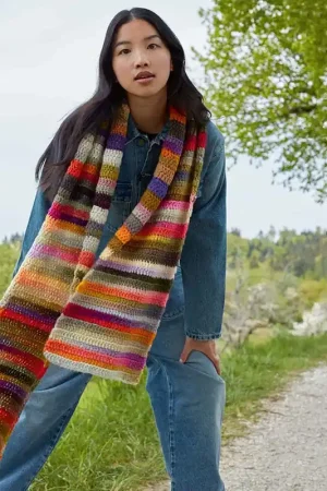 Betrouwbaar Gekleurde sjaal haken - Lang Yarns Cloud haakpakket