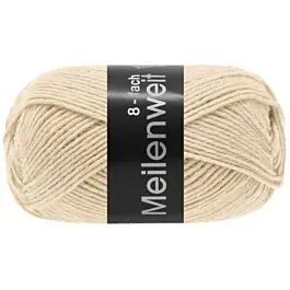 Weekendaanbieding Lana Grossa Meilenweit uni kl.9666 beige 8-draads sokkenwol