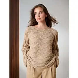 Weekendaanbieding Lana Grossa dames trui met kabels breien van Cool Merino (C29,M25)