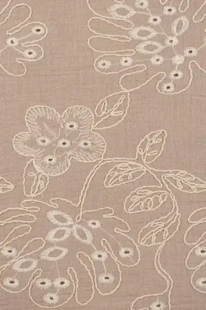 Op = Op Katoen Geborduurd Bloemen Zand