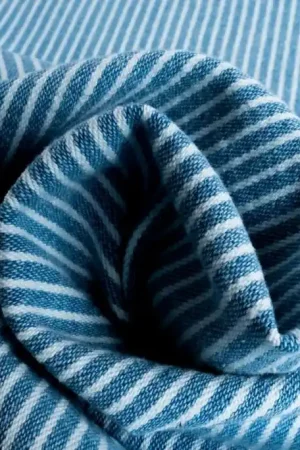 Aanbieding Stretch Katoen Denim Streep Blauw