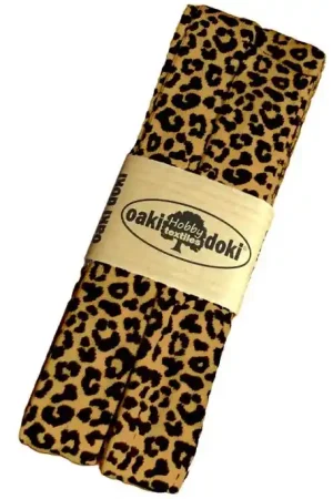 Alleen Vandaag Biasband Stretch Jersey Panter Oker