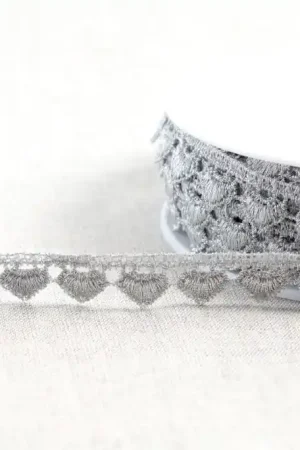 Voordeelprijs Guipure Kantje Hartjes 15mm - Zilver