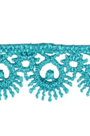 Weekendaanbieding Guipure Kant 15mm - Aqua Blauw