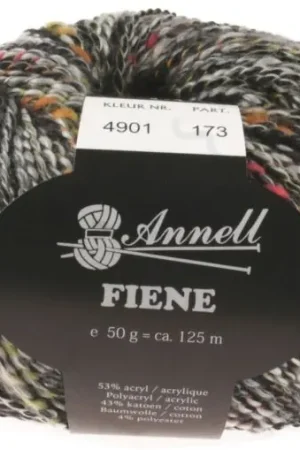 Voordeelprijs Wol Annell Fiene - 4901 Bruin\\/Zwart