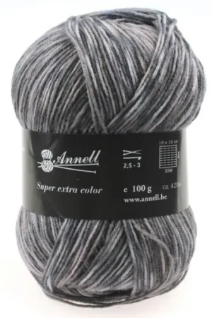 Wol Annell Super Extra Color - 2911 Grijs Laatste Kans