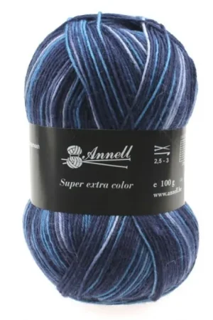 Wol Annell Super Extra Color - 2912 Blauw Op = Op