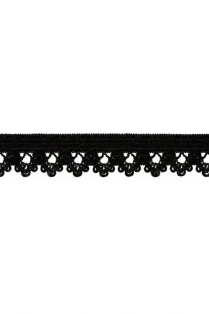 Aanbieding Sierelastiek Kant Zwart 13 mm
