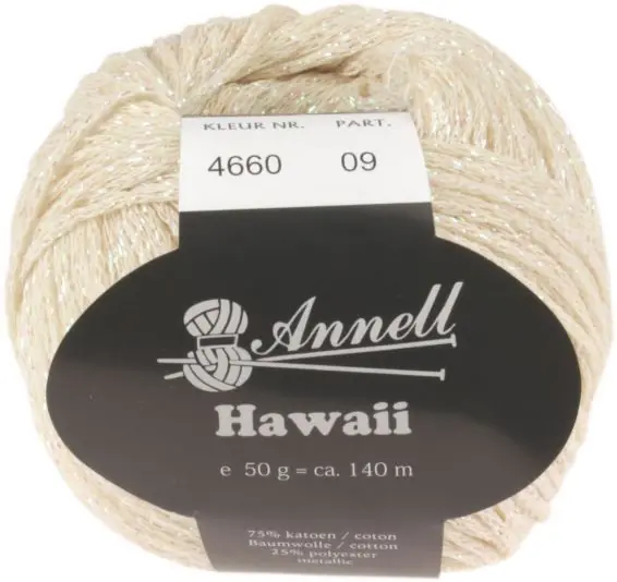 Wol Annell Hawaii - 4660 Ecru Hoge Kwaliteit