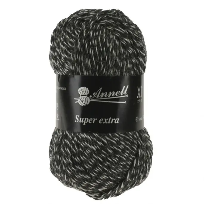 Wol Annell Super Extra - 2252 Mouline Zwart Wit Meest Verkocht