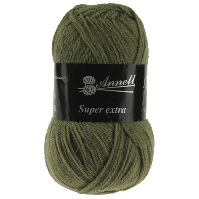 Wol Annell Super Extra - 2049 Donker Olijf Koop Online